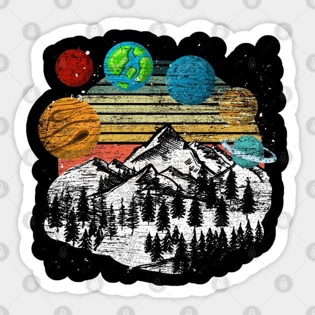 Planets Earth Space Science Lover Astronomy Solar System Sticker by ShirtsShirtsndmoreShirts